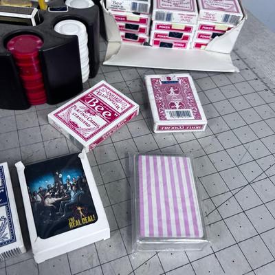 LOTS of POKER CHIPS & CARDS