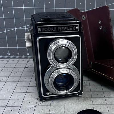 Antique Kodak Reflex Camera with Case 