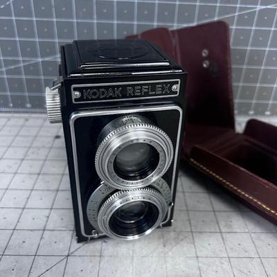 Antique Kodak Reflex Camera with Case 