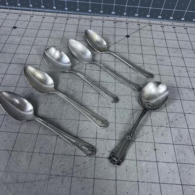 Antique Silver Plated Spoons (6) 