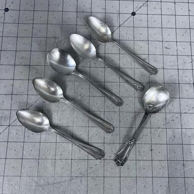 Antique Silver Plated Spoons (6) 