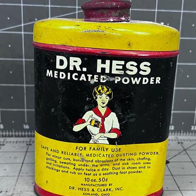 Dr. Hess's Medicated Powder ANTIQUE Tin