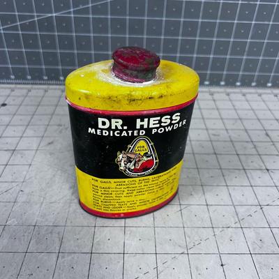 Dr. Hess's Medicated Powder ANTIQUE Tin