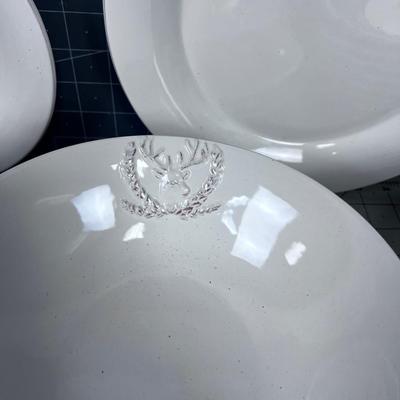 Plate Set with Deer Crest, Not Complete