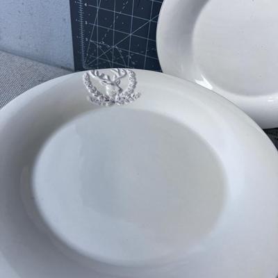 Plate Set with Deer Crest, Not Complete