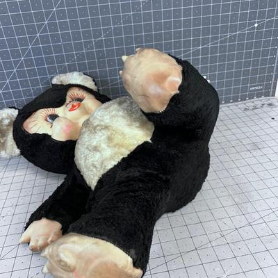Antique Stuffed Bear with Rubber Face. CUTE!!! 