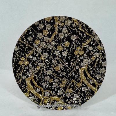 Gold & Black Glass Platter or Plate