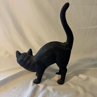 Three Cast Iron Black Cat Door Stops (D-MK)