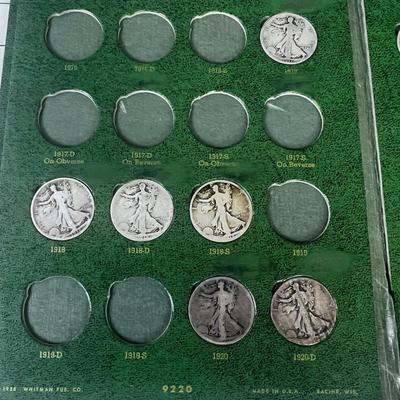 Liberty Half Dollar Collection 1917 to 1947 (50) Silver Half Dollars in a Book