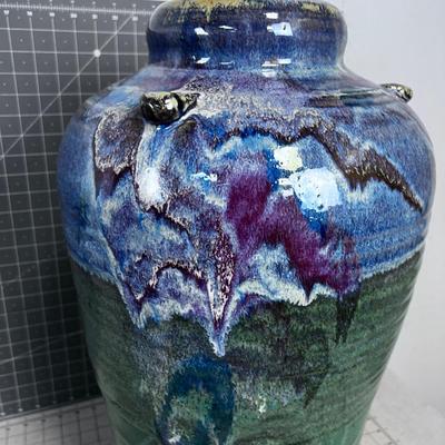 Pottery, Noted UTAH Artist of Park City, Bruce Larrabee 24" Jardiniere 