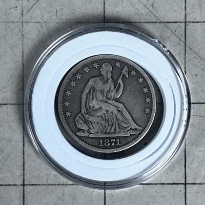 1871 Seated Liberty Half Dollar
