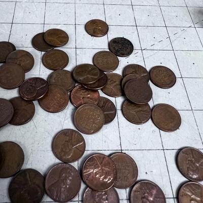Approximately 50 Wheat Pennies from the 1950's 