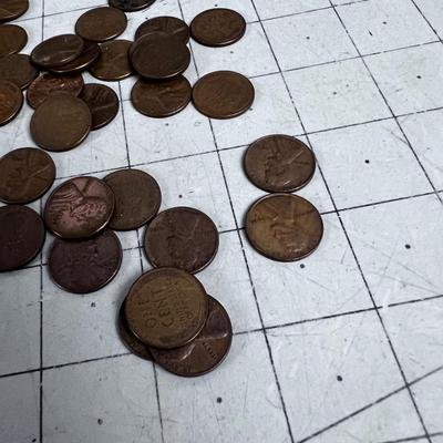 Approximately 50 Wheat Pennies from the 1950's 