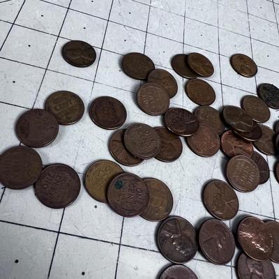 Approximately 50 Wheat Pennies from the 1950's 