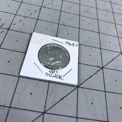 1968 D Kennedy 40% Silver Half Dollar
