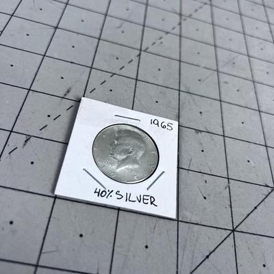 1965 Kennedy 40% Silver Half Dollar