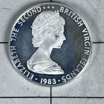 Elizabeth II British Virgin Islands Silver Dollar 1983