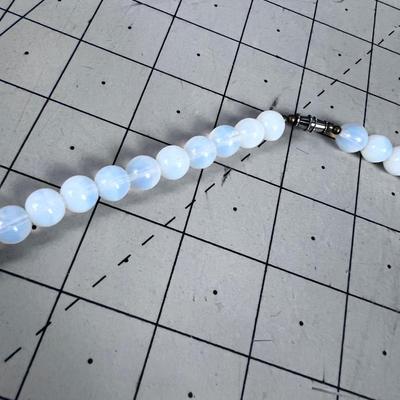 Opalite Necklace with Round Beads. 