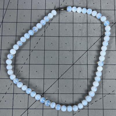Opalite Necklace with Round Beads. 