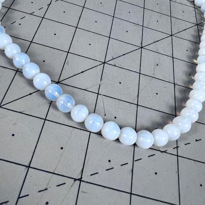 Opalite Necklace with Round Beads. 