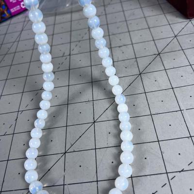Opalite Necklace with Round Beads. 