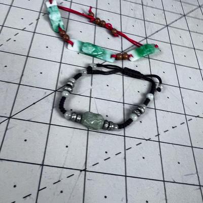 Jade 2 Carved Bracelets 