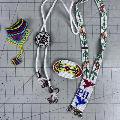 Several Native American BEADED Jewelry