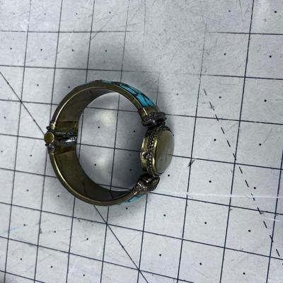 Bracelet: Brace, Fractures of Turquoise and Opalite 
