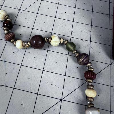 Natural and Woman Made Beads. Unique Necklace