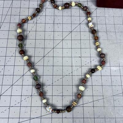Natural and Woman Made Beads. Unique Necklace