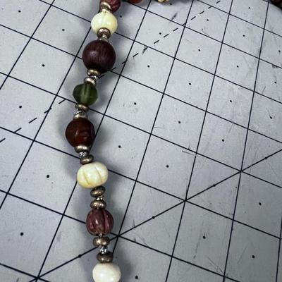 Natural and Woman Made Beads. Unique Necklace