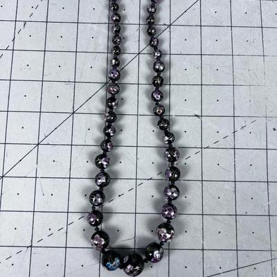 Enamel Cloisonne Beads NICE! Black and Floral