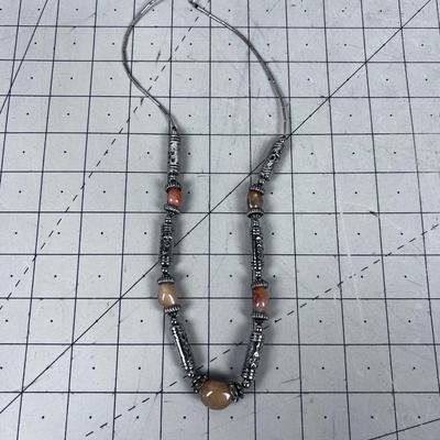 Silver Beads and Carnelian Stones, Excellent Energy