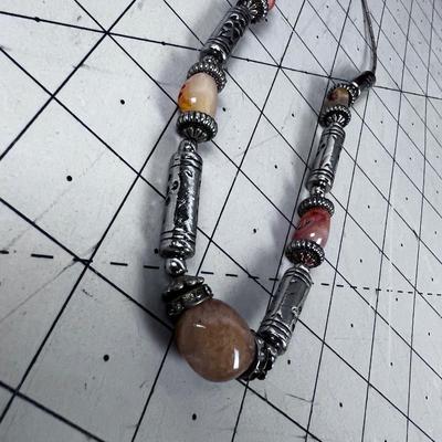 Silver Beads and Carnelian Stones, Excellent Energy
