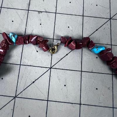 Goldstone and Turquoise Necklace, EXCELLENT Energy