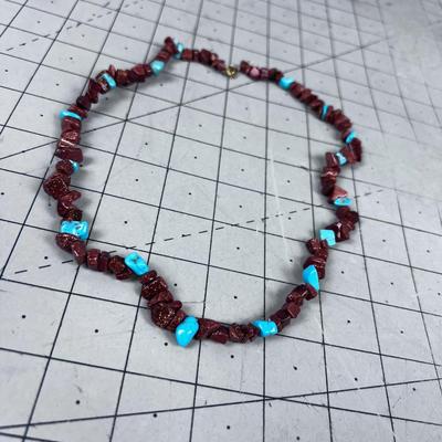 Goldstone and Turquoise Necklace, EXCELLENT Energy