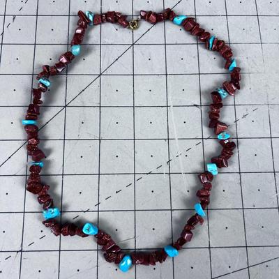 Goldstone and Turquoise Necklace, EXCELLENT Energy
