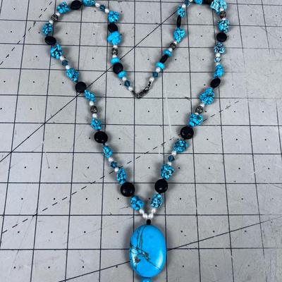 Howlite Dyed and Probably Lava Stones -Still Pretty. 
