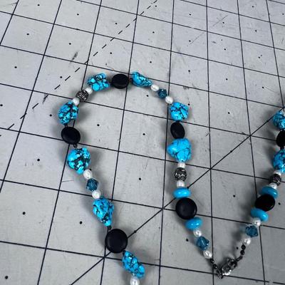 Howlite Dyed and Probably Lava Stones -Still Pretty. 