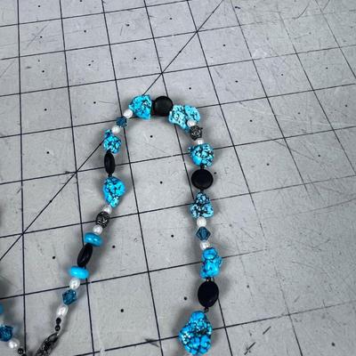Howlite Dyed and Probably Lava Stones -Still Pretty. 