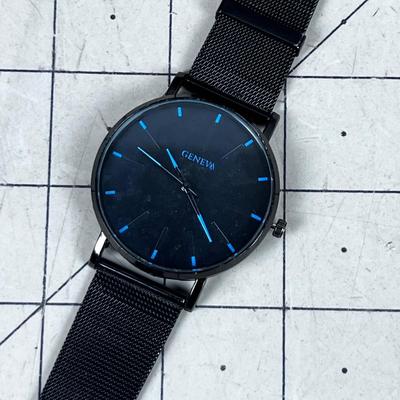 Geneva Black Faced Watch. 