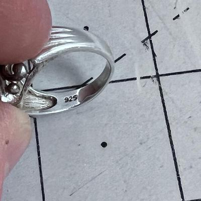 925 Marked Silver Light Blue Stone Anglite? 