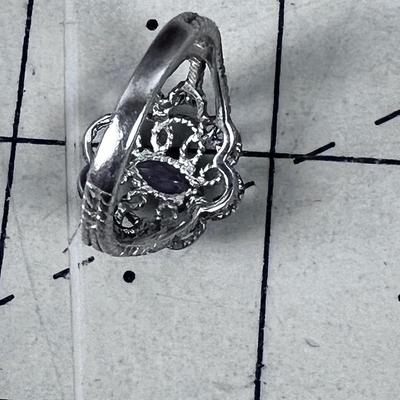 Filigree with Lavender Light Purple Cut Stone