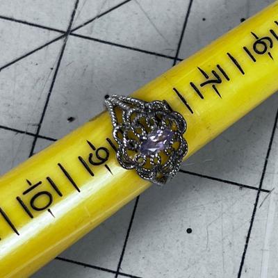 Filigree with Lavender Light Purple Cut Stone