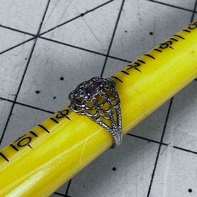 Filigree with Lavender Light Purple Cut Stone