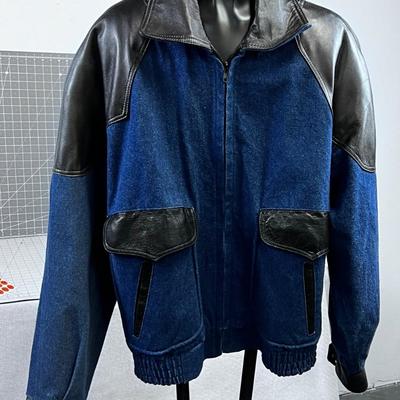 Jacket Demin & Leather Boomer Style, by Diamond 