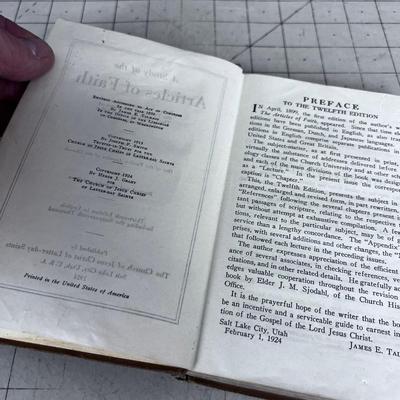 Articles of Faith by James Talmage Dated 1924 