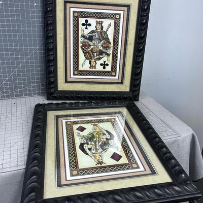 King of Clubs & Queen of Diamond Pictures Framed