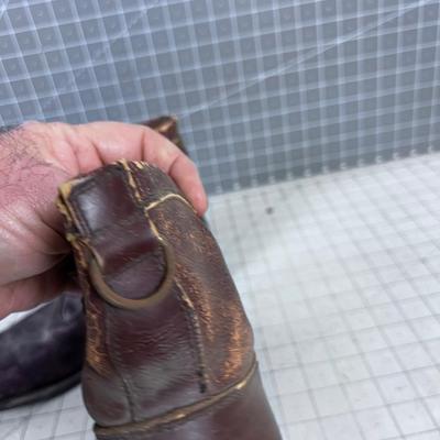 1940's Men's Leather Boots, TURE Barn FIND! 