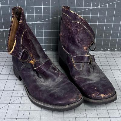 1940's Men's Leather Boots, TURE Barn FIND! 